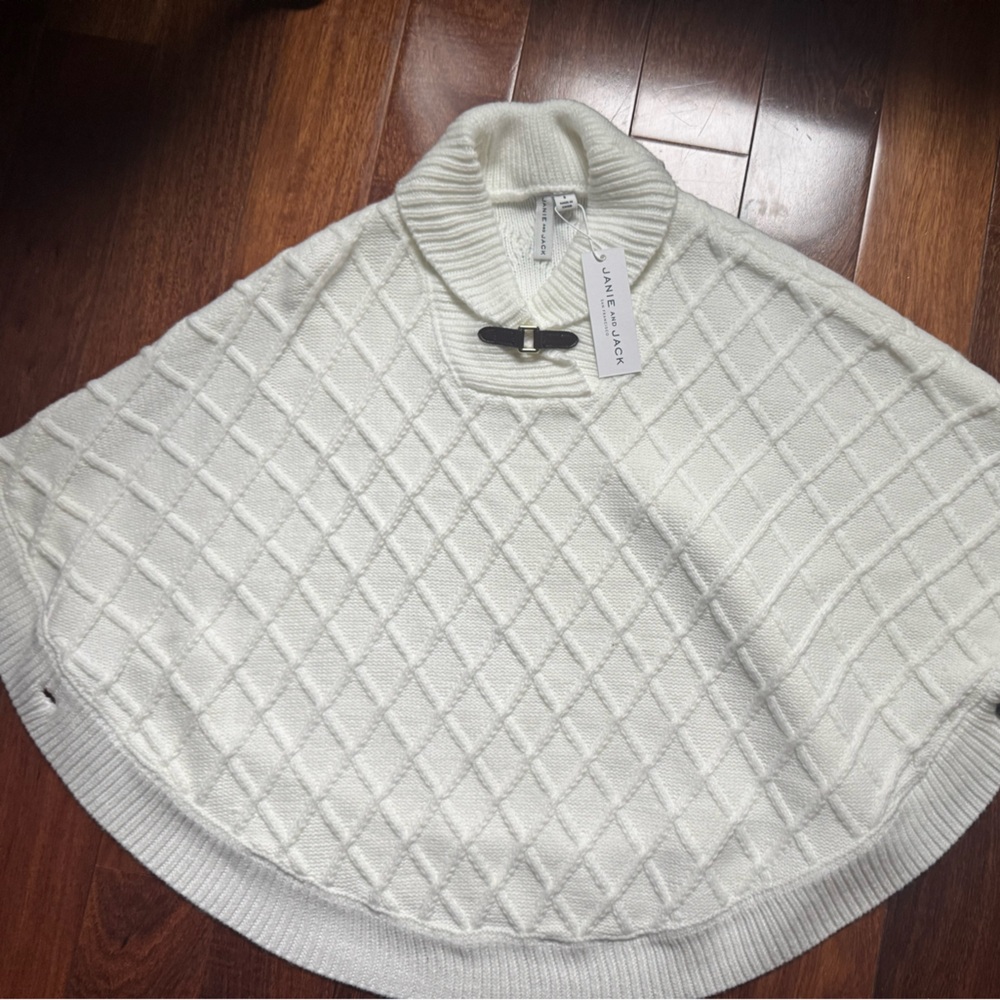janie and jack cream sweater poncho